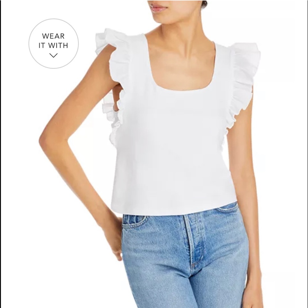 AQUA
Ruffled Sleeve Top